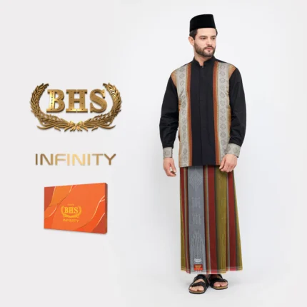 BHS Infinity Gold Sarong Red & Olive Green