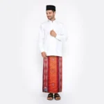 Sarung BHS Classic Gold Jacquard Songket Red