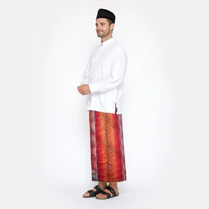 Sarung BHS Classic Gold Jacquard Songket Red