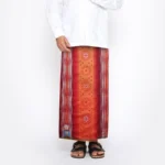 Sarung BHS Classic Gold Jacquard Songket Red