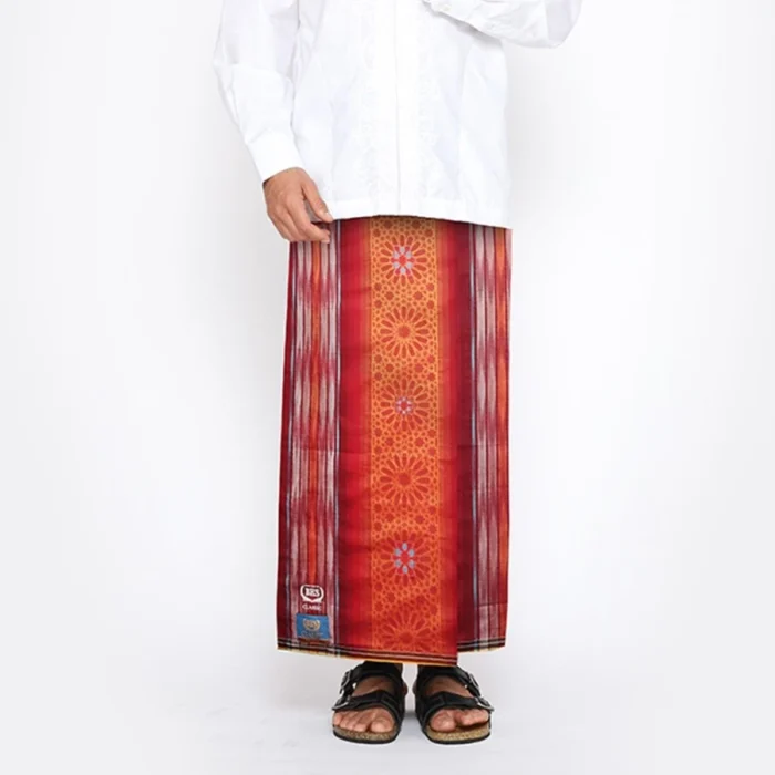 Sarung BHS Classic Gold Jacquard Songket Red