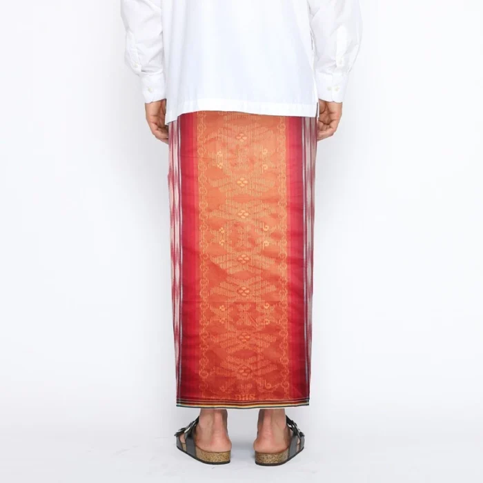Sarung BHS Classic Gold Jacquard Songket Red