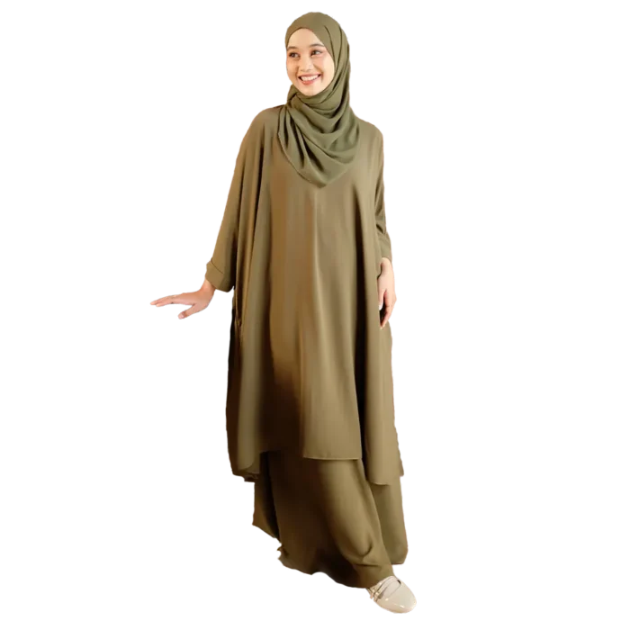 a Set Tunic Skirt Army Green