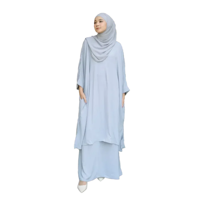 a Set Tunic Skirt Pastel Blue