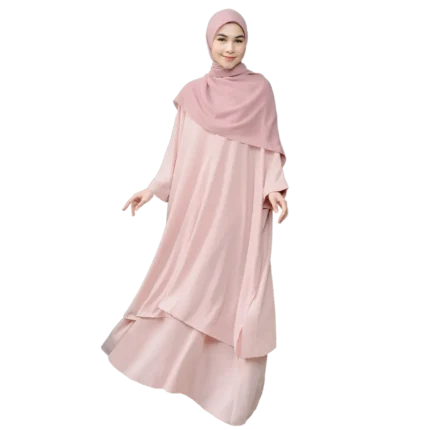 a Set Tunic Skirt Blush Pink