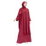 a Set Tunic Skirt Burgundy Red