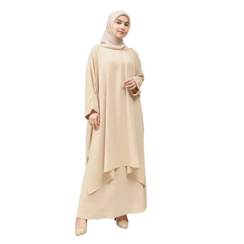 a Set Tunic Skirt Soft Beige