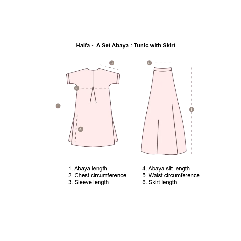 abaya suit Size Chart