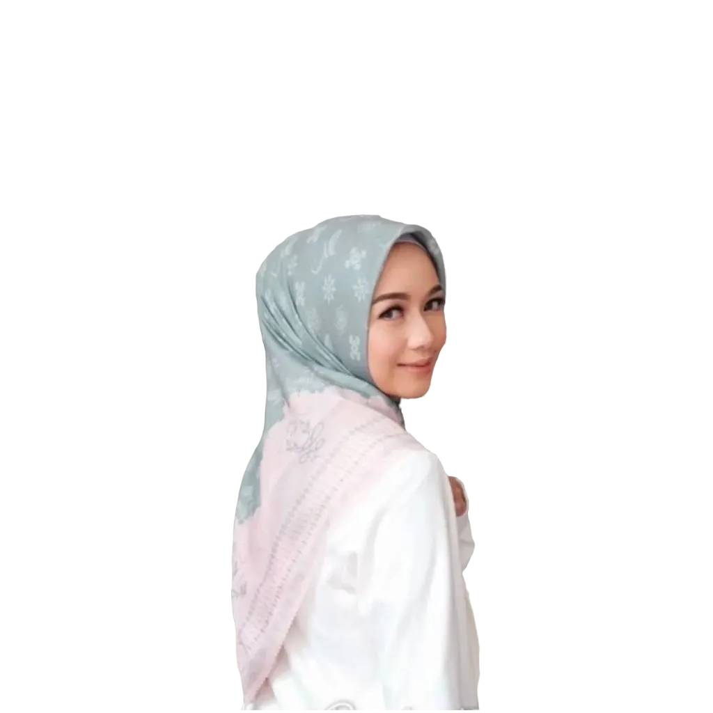 Premium Voal Hijab Square Lasercut Edge Brick Mint Voal Square Scarf - islam religious dress
