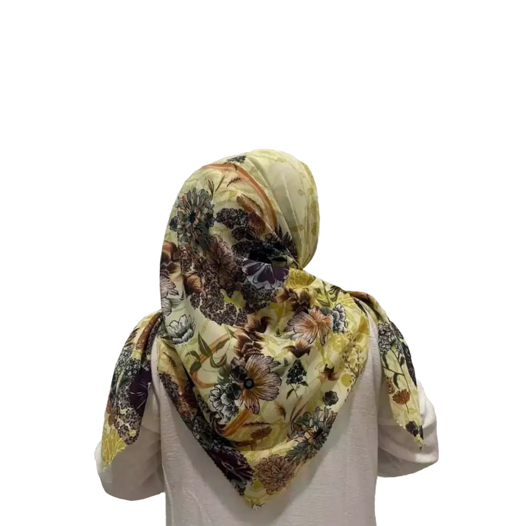 Premium Voal Hijab Square Lasercut Edge EL 107 Voal Square Scarf - turkish muslim dress