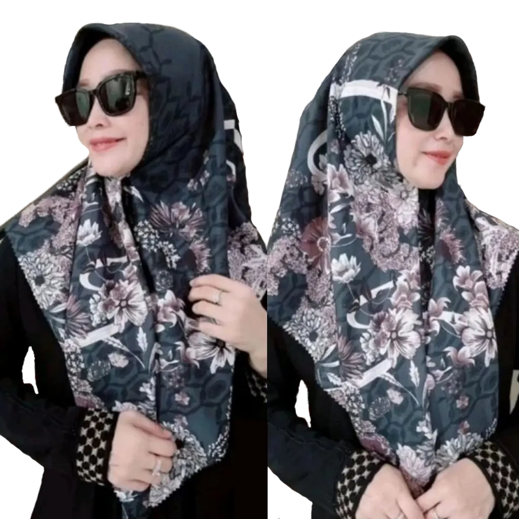 Premium Voal Hijab Square Lasercut Edge EL 109 Voal Square Scarf - yasmin house of islamic clothing