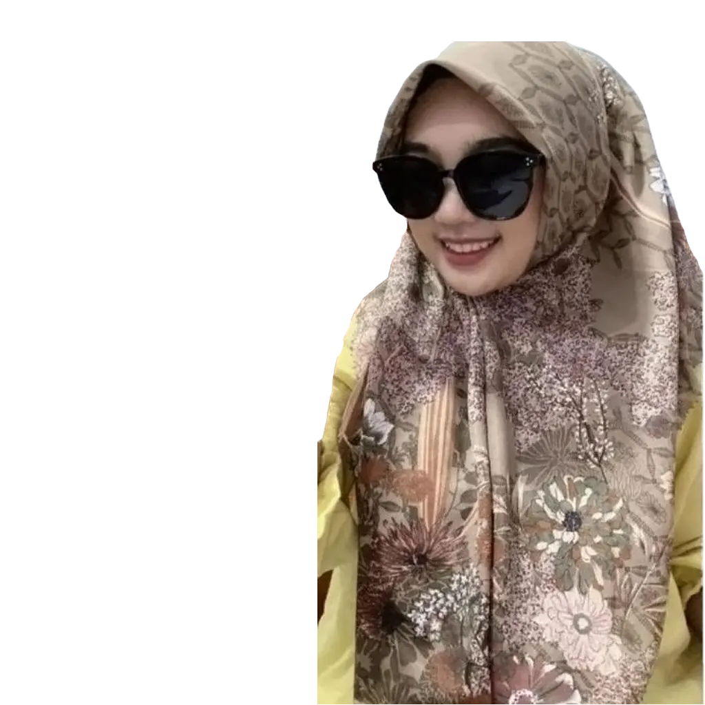 Premium Voal Hijab Square Lasercut Edge EL 110 Voal Square Scarf - long sleeve muslim dress