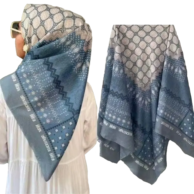 Premium Voal Hijab Square Lasercut Edge EL 42 Voal Square Scarf - medieval arab clothing