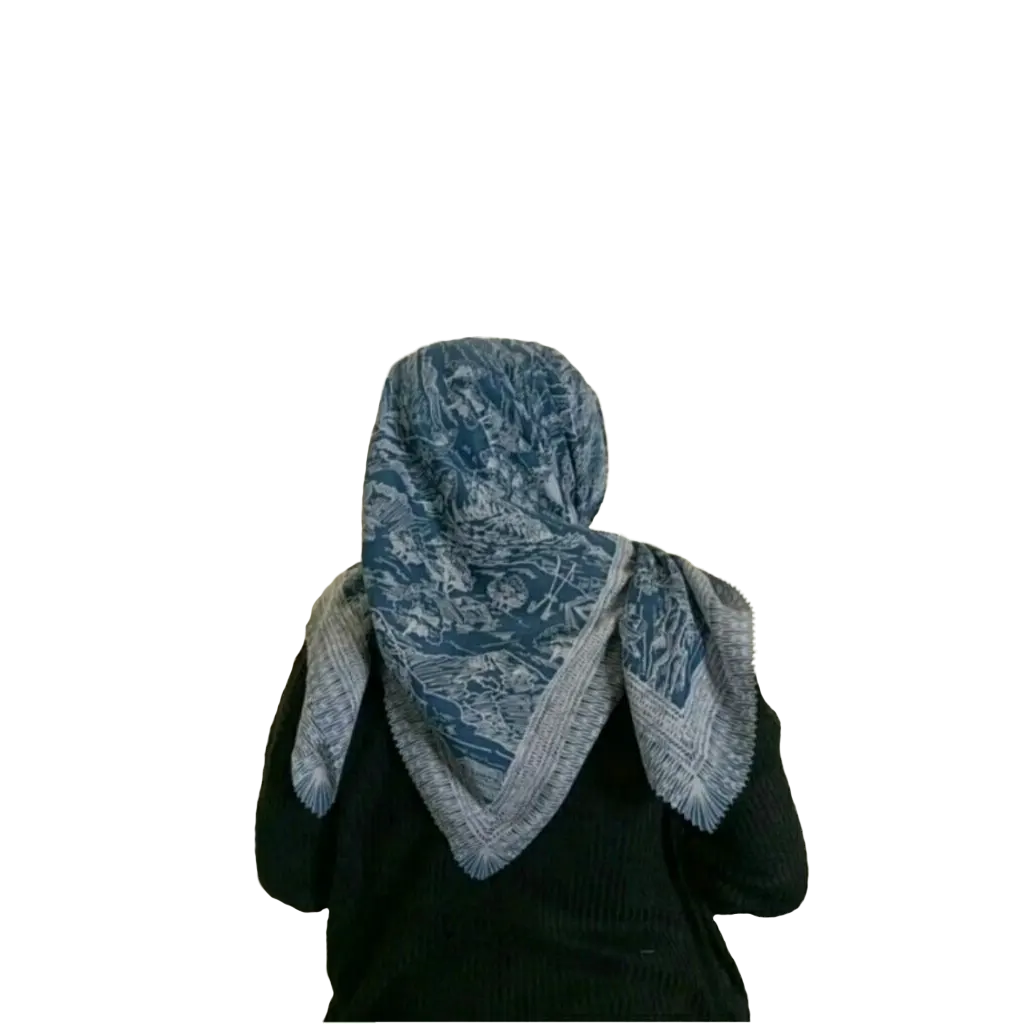 Premium Voal Hijab Square Lasercut Edge GN Navy Voal Square Scarf - pre islamic arabia clothing