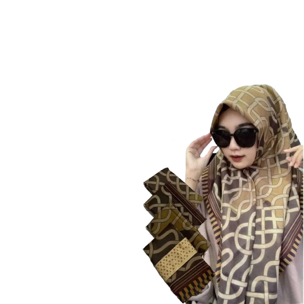Premium Voal Hijab Square Lasercut Edge Graliso Voal Square Scarf - head dress muslim