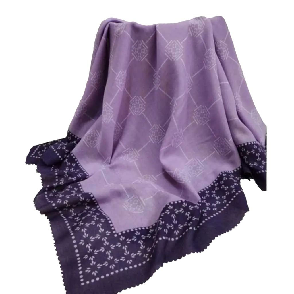Premium Voal Hijab Square Lasercut Edge Luna Lilac Voal Square Scarf - islam religion clothing
