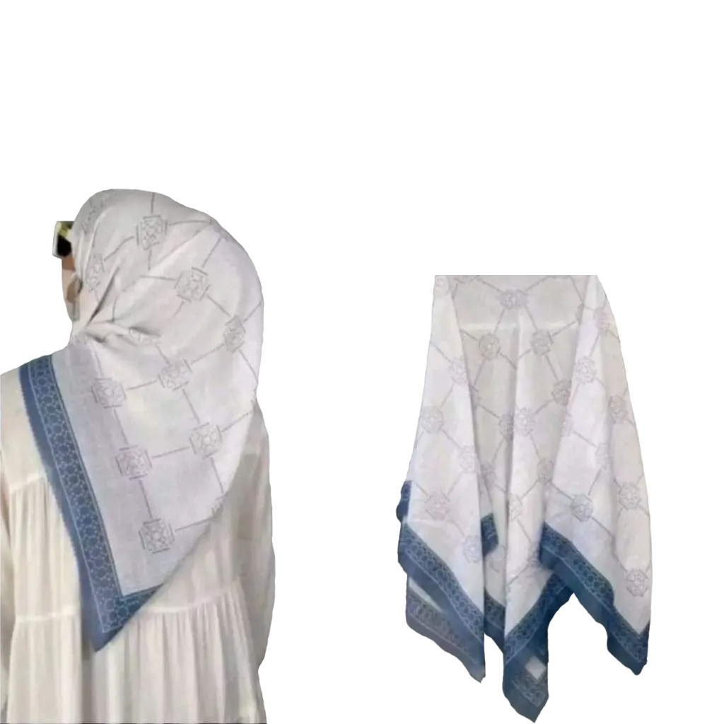 Premium Voal Hijab Square Lasercut Edge Luna White Voal Square Scarf - turkish muslim clothing