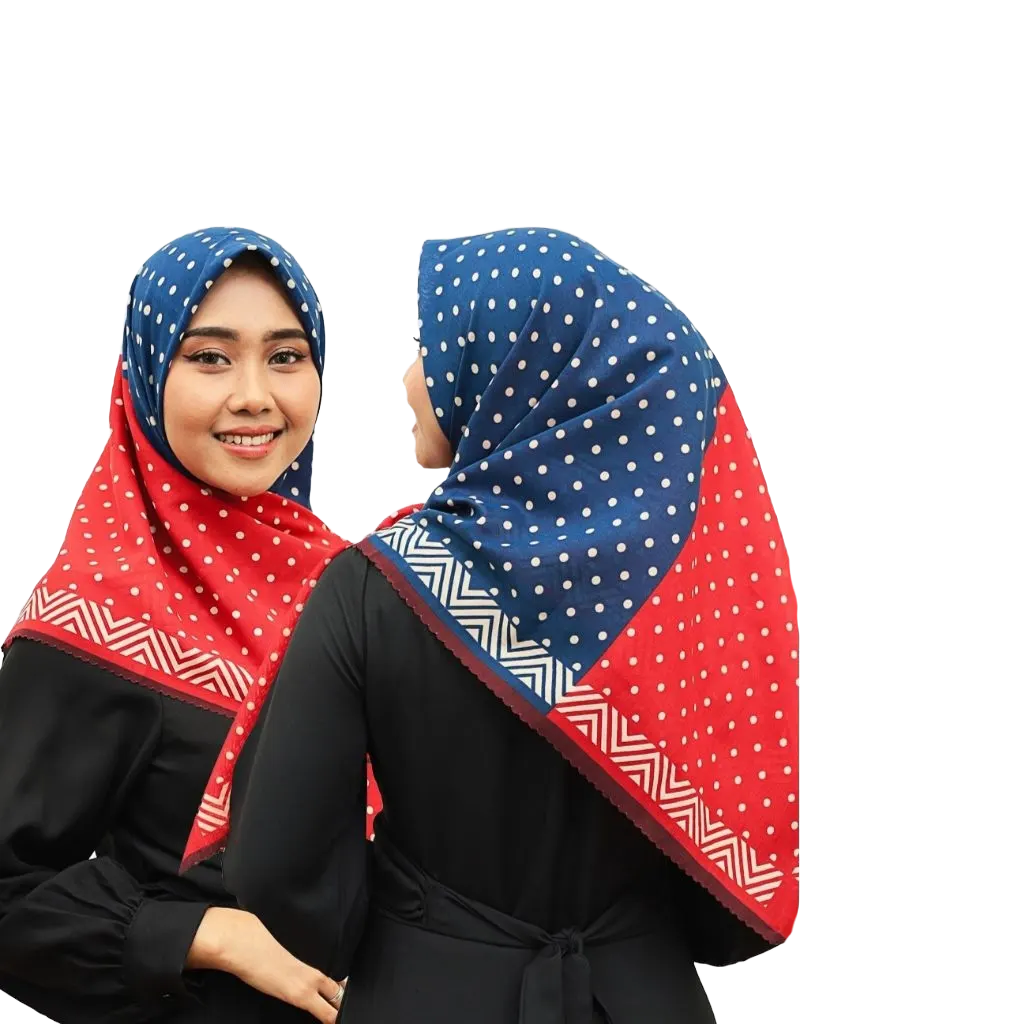Premium Voal Hijab Square Lasercut Edge Zadot Voal Square Scarf - hat and matching scarf