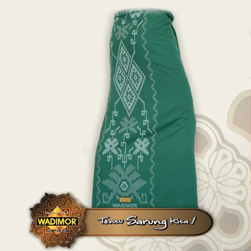 Indonesian Woven Sarong By Wadimor Solid Color With Elegant Flower Motif