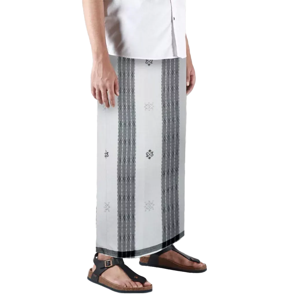 Sarong Mangga Millenium Dobby Floral Beige White Sarong Mangga Millenium Dobby Floral Beige White