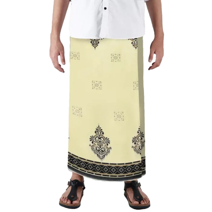 Sarong Mangga Millenium Dobby Floral Black Cream