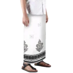 Sarong Mangga Millenium Dobby Floral Black White