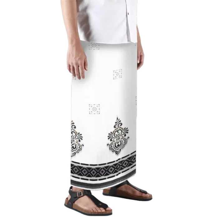 Sarong Mangga Millenium Dobby Floral Black White