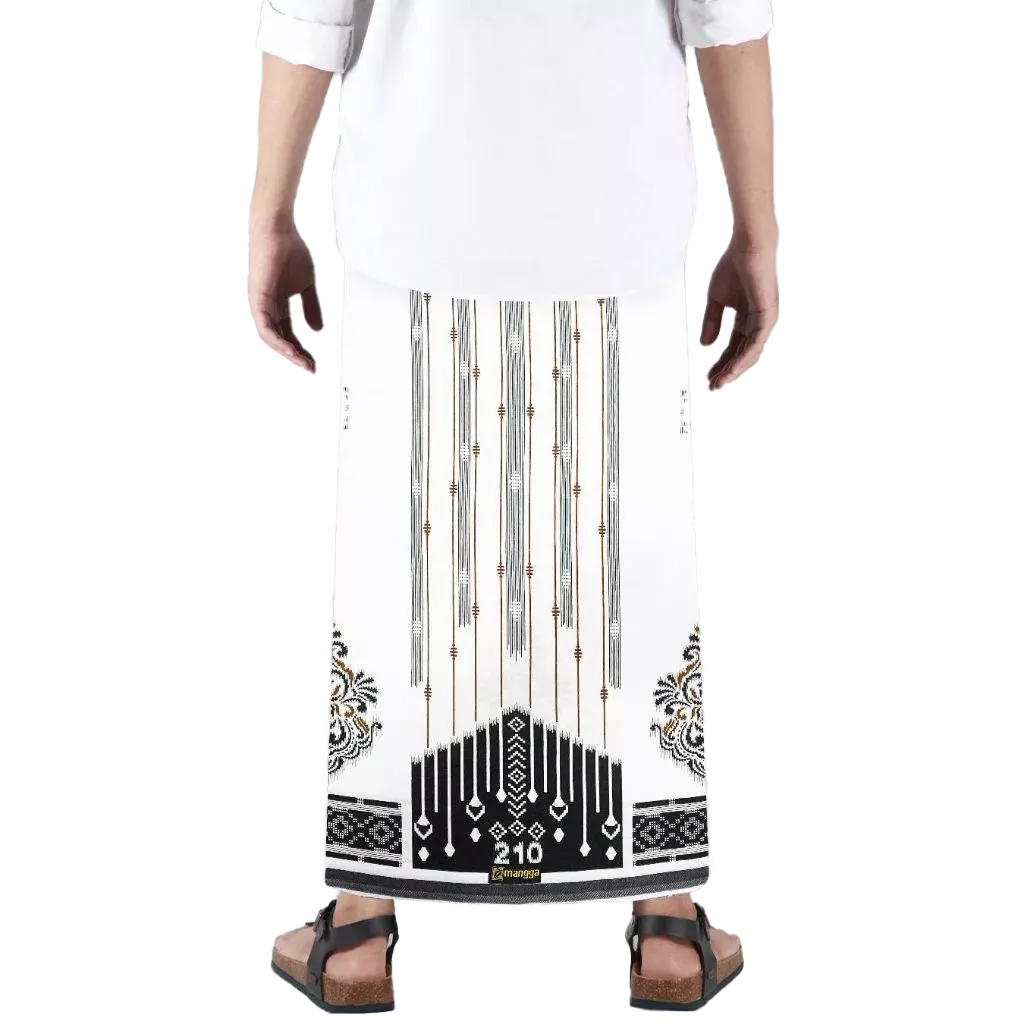 Sarong Mangga Millenium Dobby Floral Black White Sarong Mangga Millenium Dobby Floral Black White