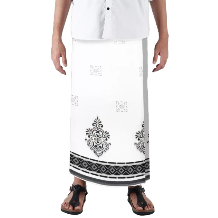 Sarong Mangga Millenium Dobby Floral Black White