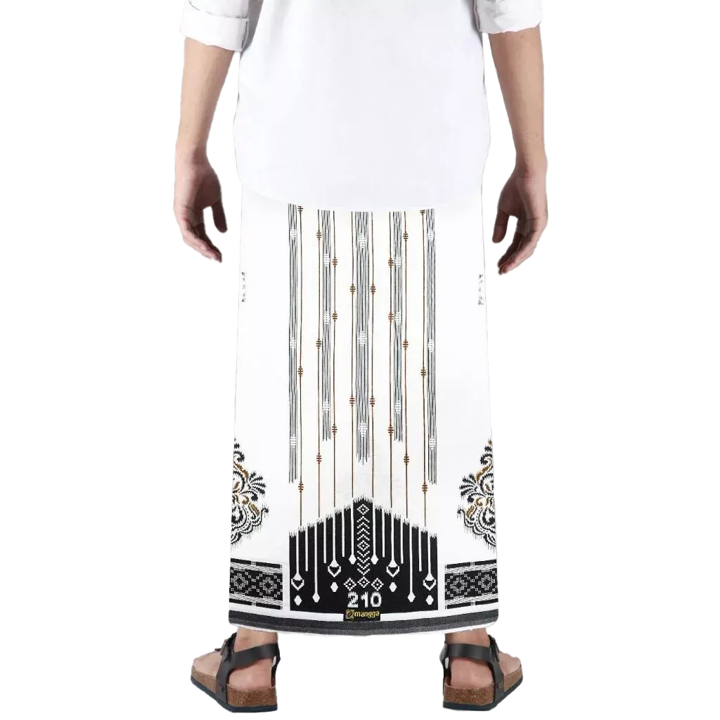 Sarong Mangga Millenium Dobby Floral Black White MK 134 Sarong Mangga Millenium Dobby Floral Black White MK 134