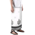 Sarong Mangga Millenium Dobby Floral Black White MK 134