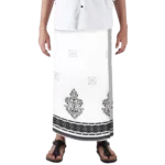 Sarong Mangga Millenium Dobby Floral Black White MK134