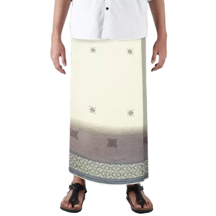 Sarong Mangga Millenium Dobby Floral Cream Brown