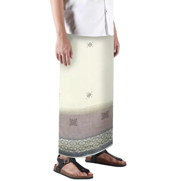 Sarong Mangga Millenium Dobby Floral Cream Brown