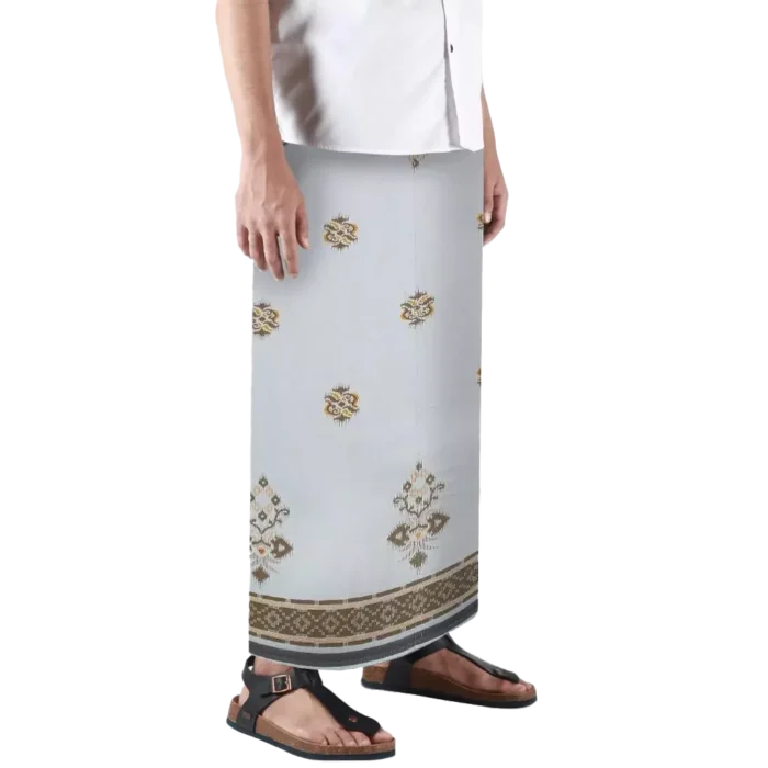 Sarong Mangga Millenium Dobby Floral Ghost White Brown