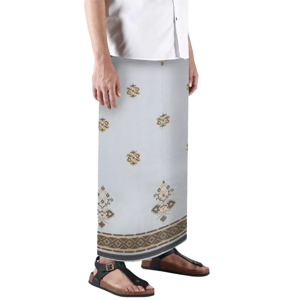 Sarong Mangga Millenium Dobby Floral Ghost White Brown Sarong Mangga Millenium Dobby Floral Ghost White Brown