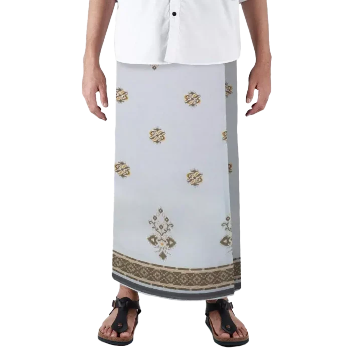 Sarong Mangga Millenium Dobby Floral Ghost White Brown