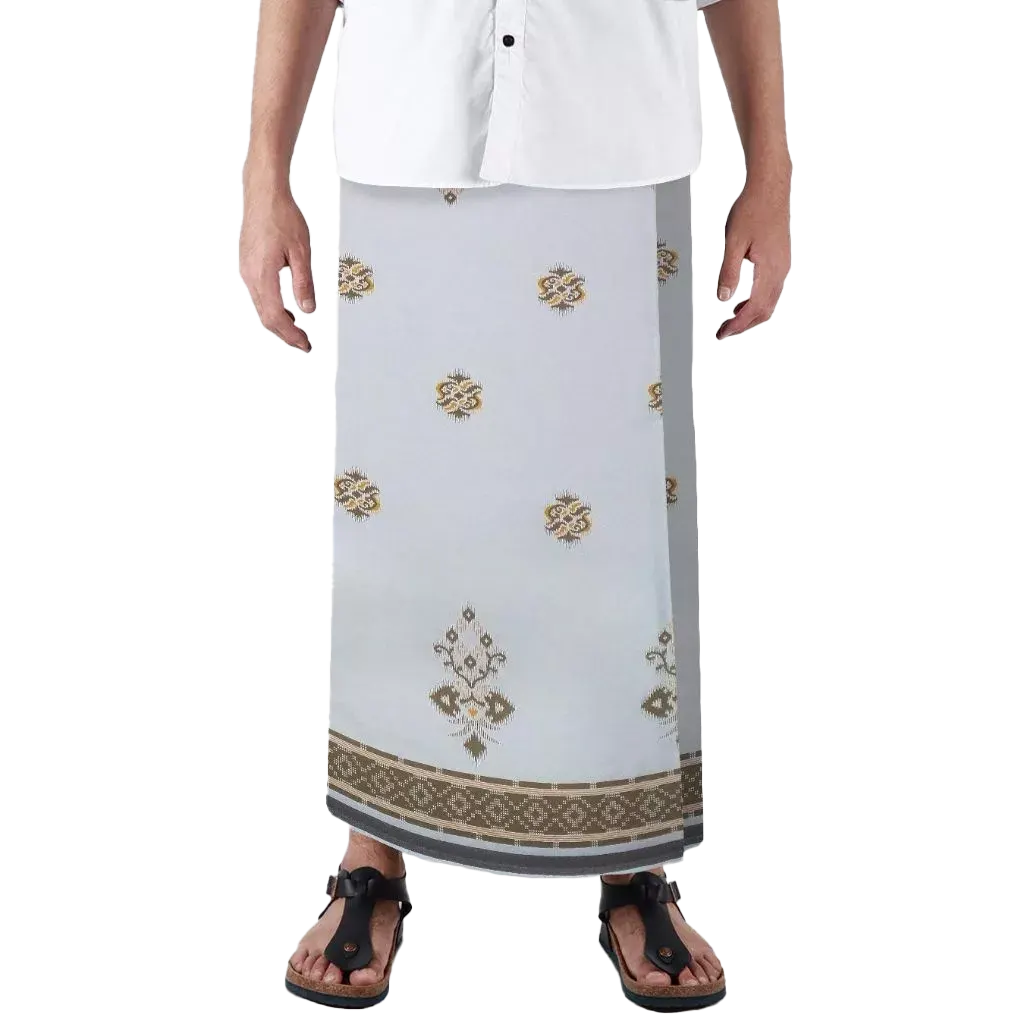 Sarong Mangga Millenium Dobby Floral Ghost White Brown Sarong Mangga Millenium Dobby Floral Ghost White Brown
