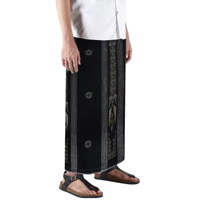 Sarong Mangga Millenium Dobby Floral Gray Black