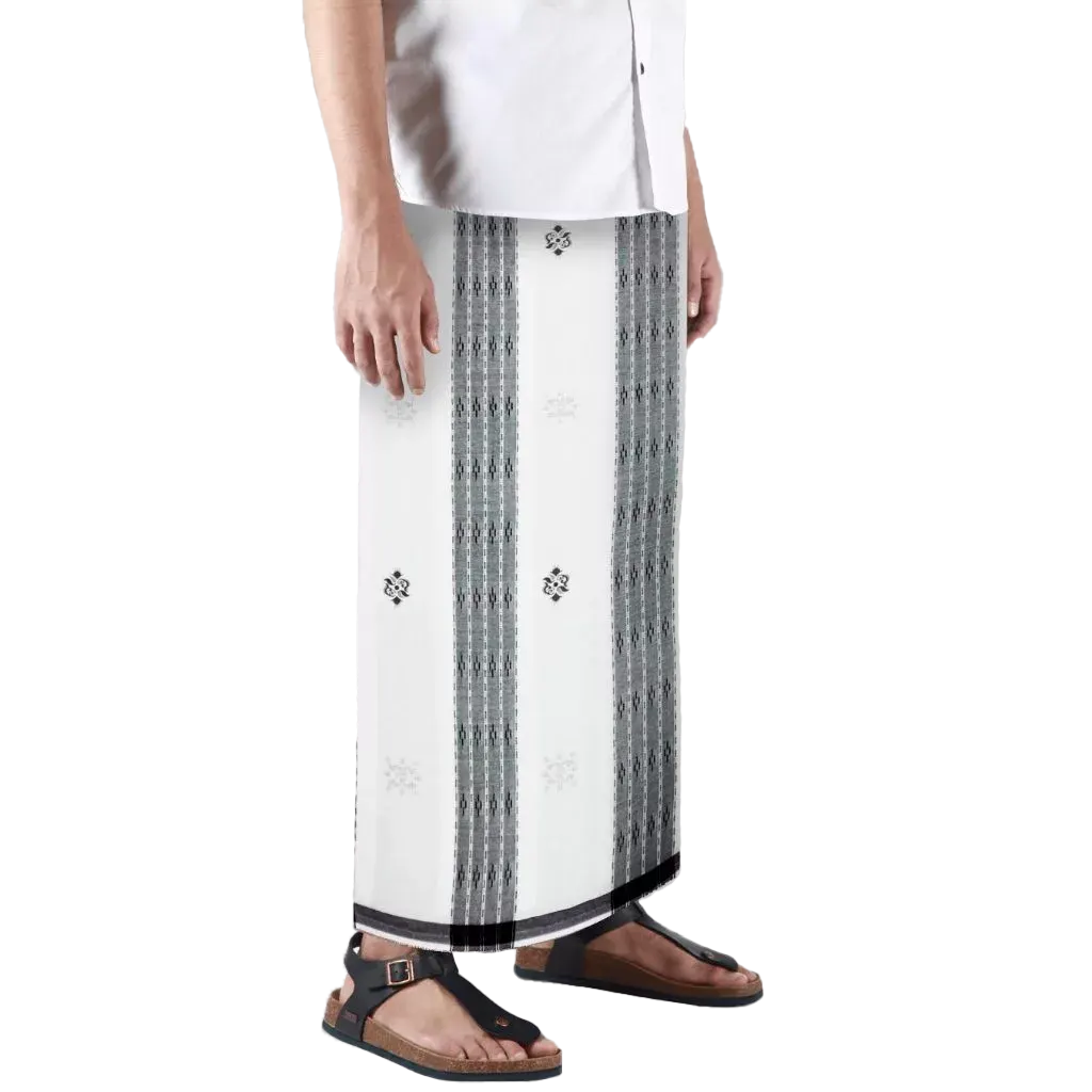 Sarong Mangga Millenium Dobby Floral Gray White Sarong Mangga Millenium Dobby Floral Gray White