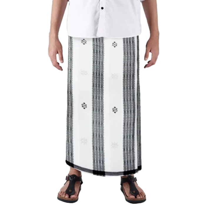 Sarong Mangga Millenium Dobby Floral Gray White