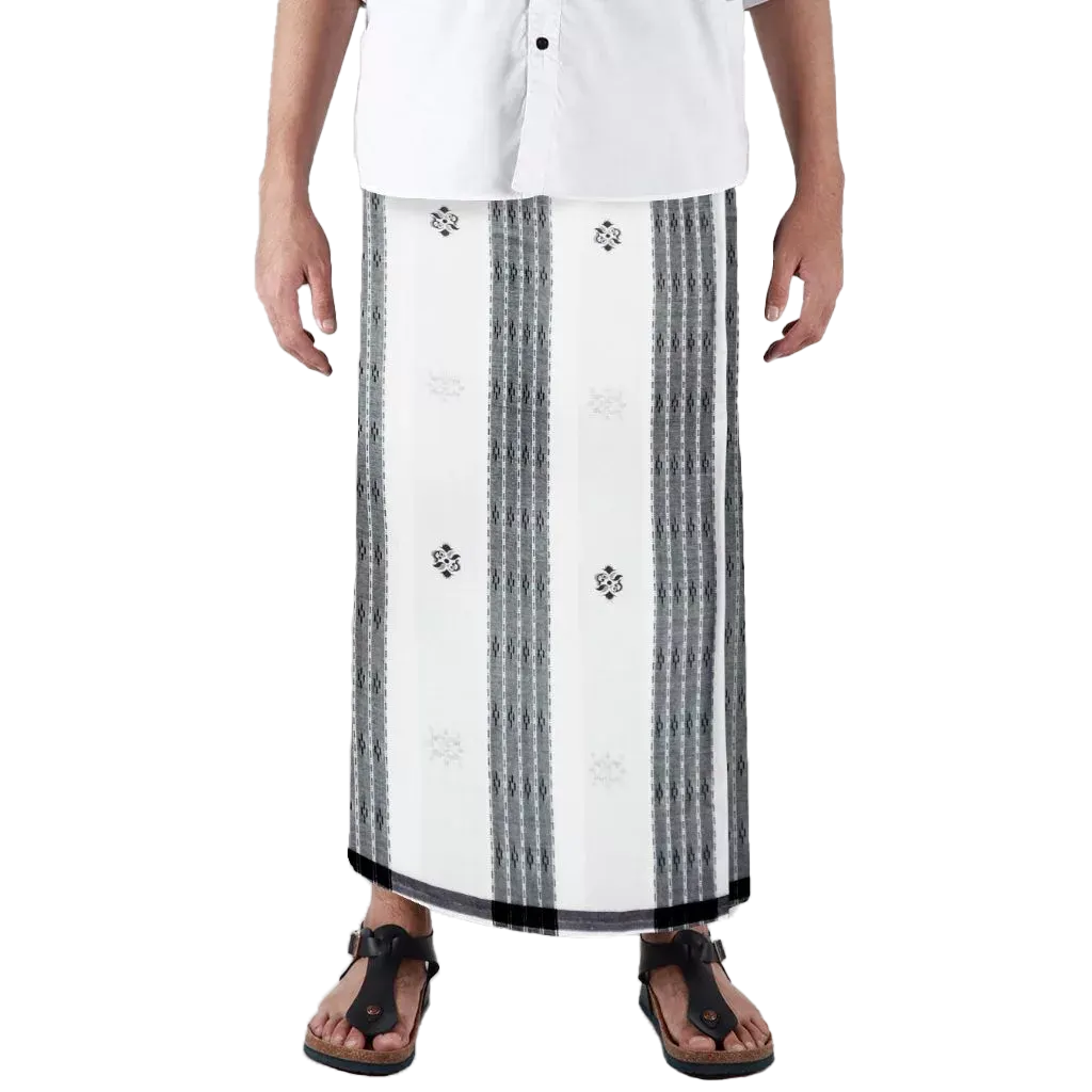 Sarong Mangga Millenium Dobby Floral Gray White Sarong Mangga Millenium Dobby Floral Gray White