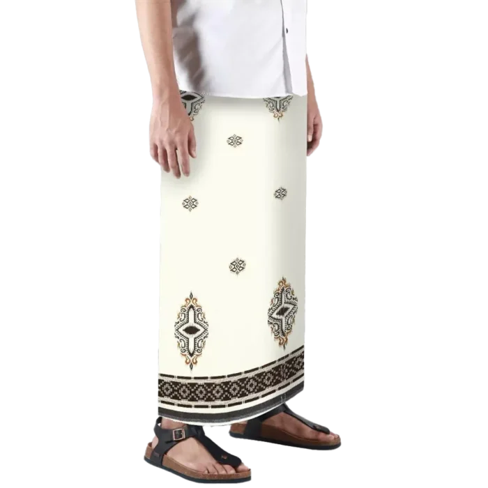 Sarong Mangga Millenium Dobby Floral Ivory