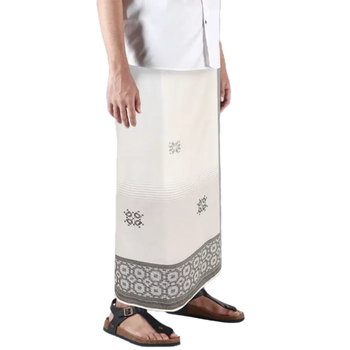 Sarong Mangga Millenium Dobby Floral Cream Brown