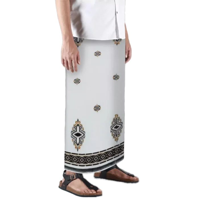 Sarong Mangga Millenium Dobby Floral Smoke White