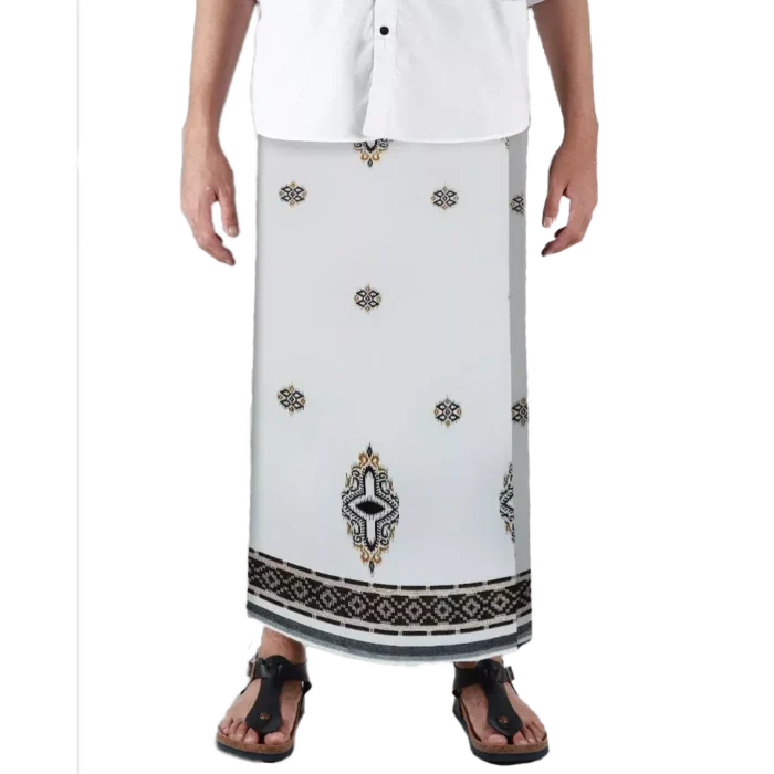 Sarong Mangga Millenium Dobby Floral Smoke White