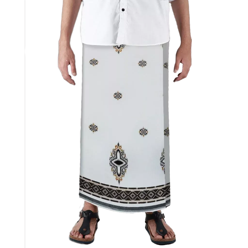 Sarong Mangga Millenium Dobby Floral Smoke White Sarong Mangga Millenium Dobby Floral Smoke White