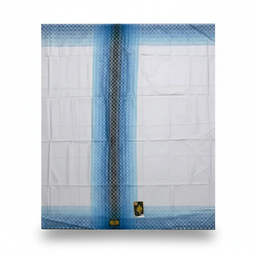 Wadimor Madras 555 White Cotton Sarong Light Blue Wadimor Madras 555 White Cotton Sarong Light Blue