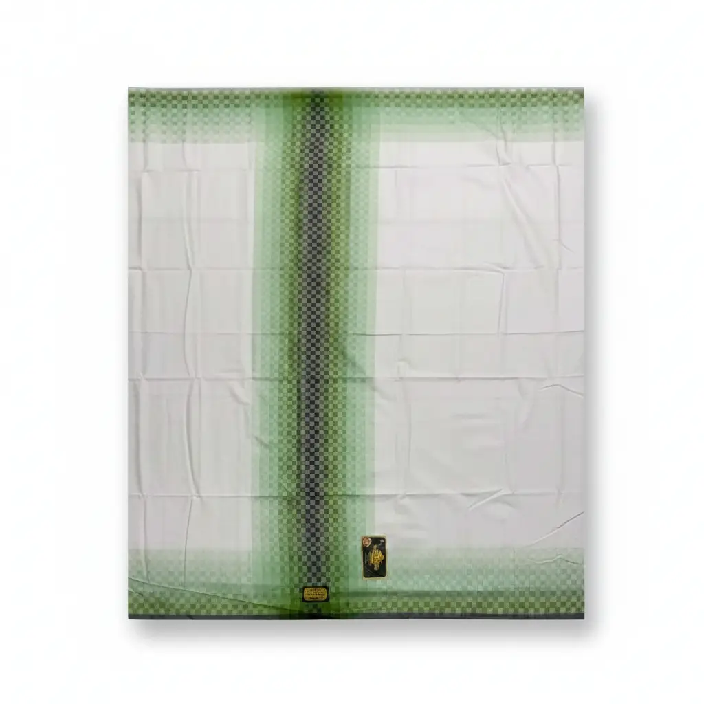 Wadimor Madras 555 White Cotton Sarong Light Green Wadimor Madras 555 White Cotton Sarong Light Green