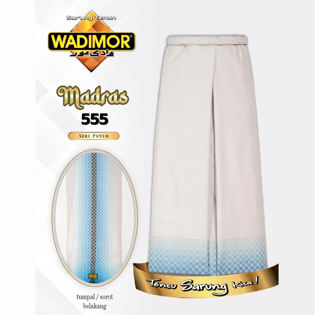 Wadimor Sarong Madras 555 White Series Blue Wadimor Sarong Madras 555 White Series Blue